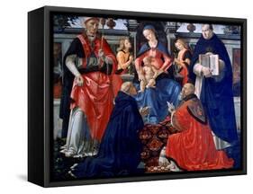 Madonna and Child Enthroned with the Saints, 1483-Domenico Ghirlandaio-Framed Stretched Canvas