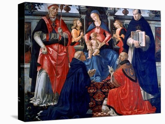 Madonna and Child Enthroned with the Saints, 1483-Domenico Ghirlandaio-Stretched Canvas