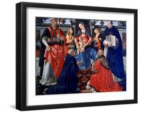 Madonna and Child Enthroned with the Saints, 1483-Domenico Ghirlandaio-Framed Giclee Print