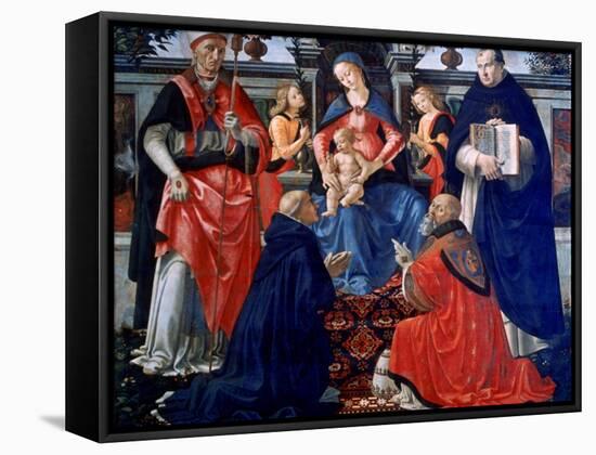 Madonna and Child Enthroned with the Saints, 1483-Domenico Ghirlandaio-Framed Stretched Canvas