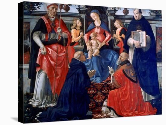 Madonna and Child Enthroned with the Saints, 1483-Domenico Ghirlandaio-Stretched Canvas