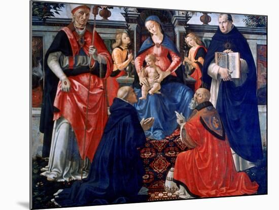 Madonna and Child Enthroned with the Saints, 1483-Domenico Ghirlandaio-Mounted Giclee Print