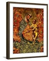 Madonna and Child Enthroned with Two Angels-Paolo Veneziano-Framed Giclee Print