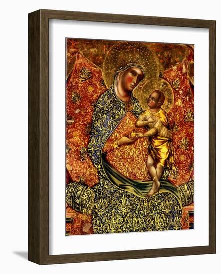 Madonna and Child Enthroned with Two Angels-Paolo Veneziano-Framed Giclee Print