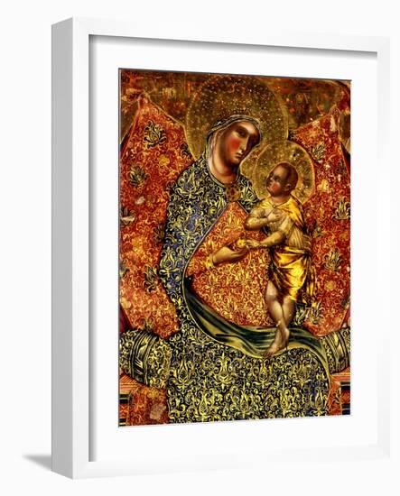 Madonna and Child Enthroned with Two Angels-Paolo Veneziano-Framed Giclee Print