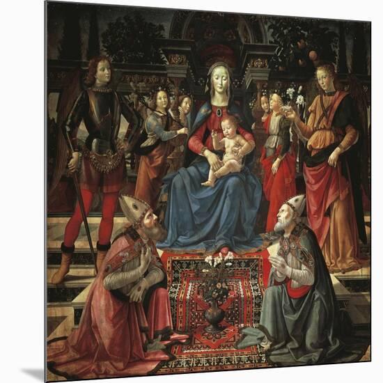 Madonna and Child Enthroned-Domenico Ghirlandaio-Mounted Giclee Print