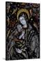 Madonna and Child, Feather Mosaic, Mexico-null-Stretched Canvas