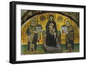 Madonna and Child, Flanked by Emperor Justinian (527-565), Left; and Constantine I (280-337)-null-Framed Giclee Print