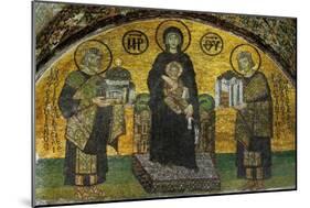 Madonna and Child, Flanked by Emperor Justinian (527-565), Left; and Constantine I (280-337)-null-Mounted Giclee Print