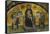 Madonna and Child, Flanked by Emperor Justinian (527-565), Left; and Constantine I (280-337)-null-Framed Stretched Canvas