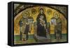 Madonna and Child, Flanked by Emperor Justinian (527-565), Left; and Constantine I (280-337)-null-Framed Stretched Canvas
