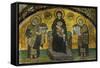 Madonna and Child, Flanked by Emperor Justinian (527-565), Left; and Constantine I (280-337)-null-Framed Stretched Canvas