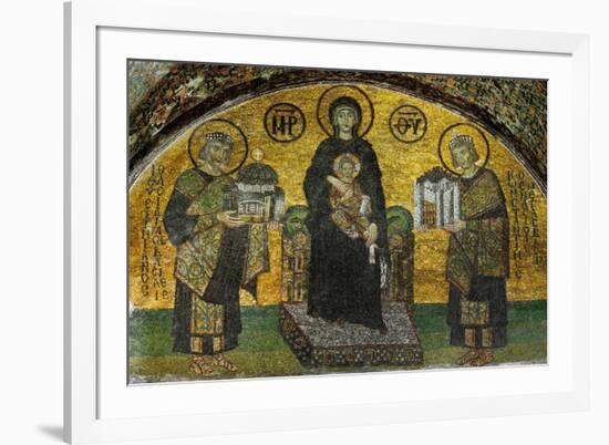 Madonna and Child, Flanked by Emperor Justinian (527-565), Left; and Constantine I (280-337)-null-Framed Giclee Print