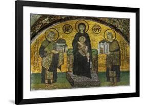 Madonna and Child, Flanked by Emperor Justinian (527-565), Left; and Constantine I (280-337)-null-Framed Giclee Print