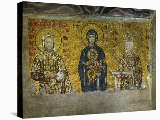 Madonna and Child, Flanked by Empress Irene and Emperor John II Komnenos (1118-1134)-null-Stretched Canvas