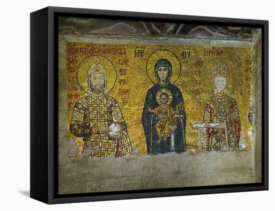 Madonna and Child, Flanked by Empress Irene and Emperor John II Komnenos (1118-1134)-null-Framed Stretched Canvas