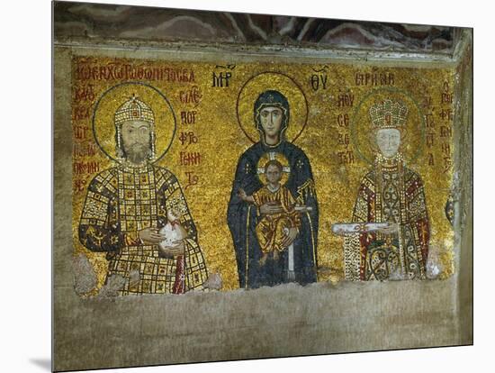 Madonna and Child, Flanked by Empress Irene and Emperor John II Komnenos (1118-1134)-null-Mounted Giclee Print