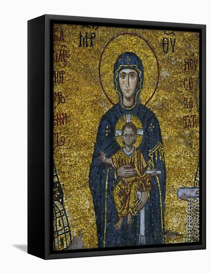 Madonna and Child, from the Votive Mosaic in the South Gallery, Byzantine, 12th Century-null-Framed Stretched Canvas