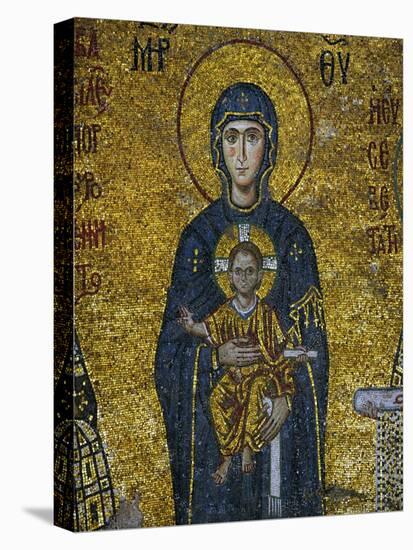 Madonna and Child, from the Votive Mosaic in the South Gallery, Byzantine, 12th Century-null-Stretched Canvas