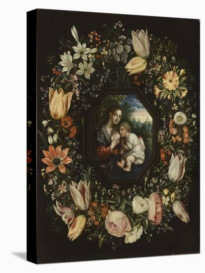 Madonna and Child in a Garland of Flowers, C.1625-Jan Brueghel and Hendrik van Balen-Stretched Canvas