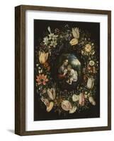 Madonna and Child in a Garland of Flowers, C.1625-Jan Brueghel and Hendrik van Balen-Framed Giclee Print