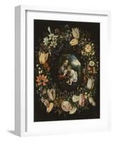 Madonna and Child in a Garland of Flowers, C.1625-Jan Brueghel and Hendrik van Balen-Framed Giclee Print