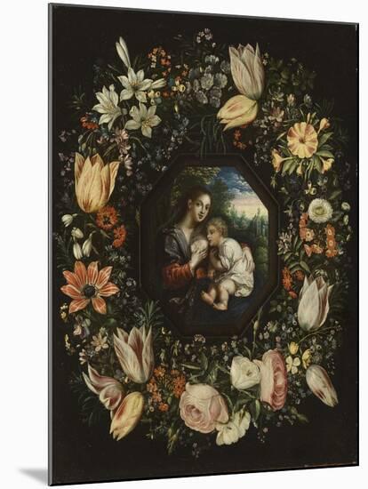 Madonna and Child in a Garland of Flowers, C.1625-Jan Brueghel and Hendrik van Balen-Mounted Giclee Print