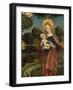 Madonna and Child in a Landscape, 1470 (Tempera on Panel)-German School-Framed Giclee Print