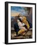 Madonna and Child in a Landscape, 1621-1624-Orazio Gentileschi-Framed Giclee Print