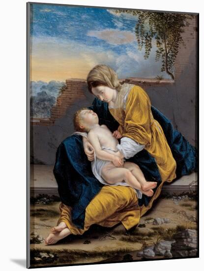 Madonna and Child in a Landscape, 1621-1624-Orazio Gentileschi-Mounted Giclee Print