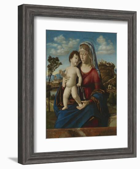 Madonna and Child in a Landscape, c.1496-99-Giovanni Battista Cima Da Conegliano-Framed Giclee Print