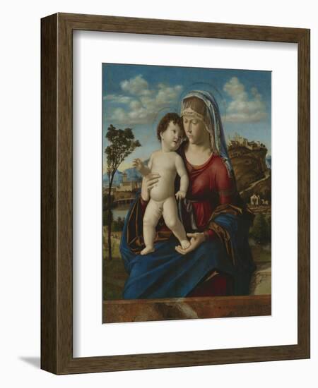 Madonna and Child in a Landscape, c.1496-99-Giovanni Battista Cima Da Conegliano-Framed Giclee Print