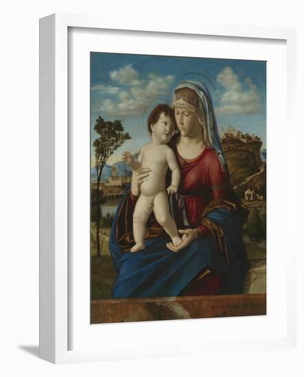 Madonna and Child in a Landscape, c.1496-99-Giovanni Battista Cima Da Conegliano-Framed Giclee Print