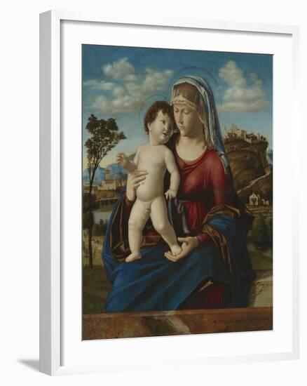 Madonna and Child in a Landscape, c.1496-99-Giovanni Battista Cima Da Conegliano-Framed Giclee Print