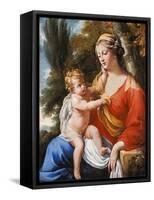 Madonna and Child in a Landscape-Charles Poerson-Framed Stretched Canvas