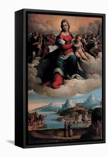 Madonna and Child in Glory with the Saints Anthony of Padua and Francis, 1530-Benvenuto Tisi Da Garofalo-Framed Stretched Canvas