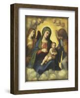 Madonna and Child in Glory-Correggio-Framed Giclee Print