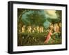 Madonna and Child in Landscape Feted by Dancing Cherubs-Frans Pourbus The Younger-Framed Giclee Print
