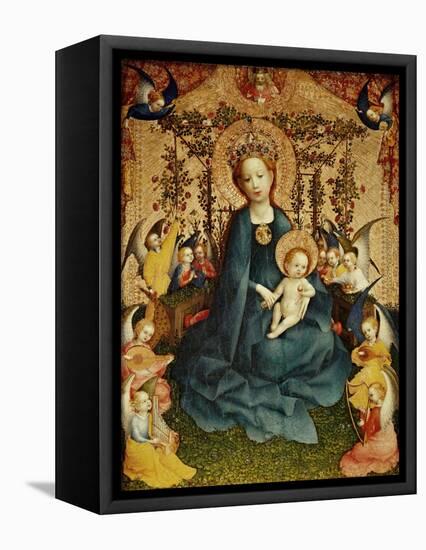 Madonna and Child in the Rose-Garden.-Stephan Lochner-Framed Stretched Canvas