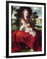 Madonna and Child (Oil on Panel)-Jan Massys or Metsys-Framed Premium Giclee Print