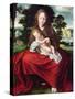 Madonna and Child (Oil on Panel)-Jan Massys or Metsys-Stretched Canvas