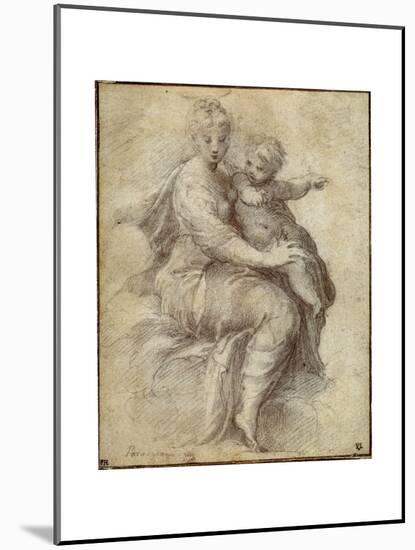 Madonna and Child on the Clouds, C1525-Parmigianino-Mounted Giclee Print