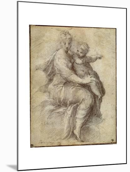 Madonna and Child on the Clouds, C1525-Parmigianino-Mounted Giclee Print