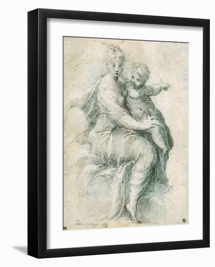 Madonna and Child on the Clouds, C1525-Parmigianino-Framed Giclee Print
