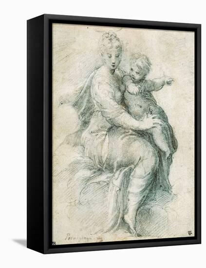 Madonna and Child on the Clouds, C1525-Parmigianino-Framed Stretched Canvas