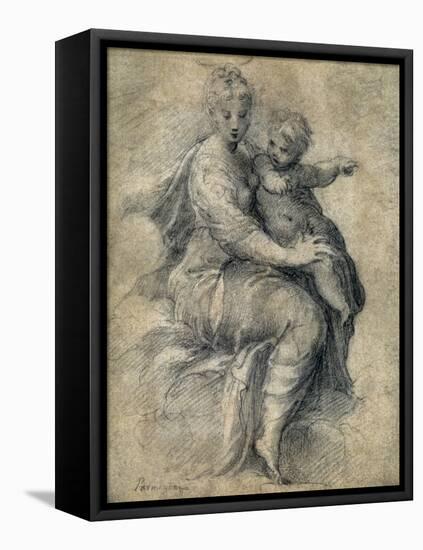 Madonna and Child On The Clouds-Parmigianino-Framed Stretched Canvas