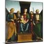 Madonna and Child on Throne with Saints John Baptist-null-Mounted Giclee Print