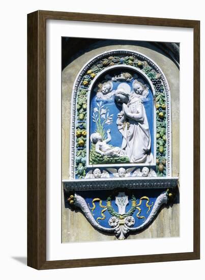 Madonna and Child, Painted Majolica, Asolo, Veneto, Italy-null-Framed Giclee Print