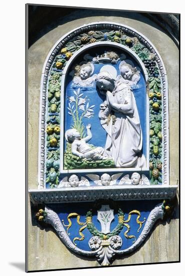 Madonna and Child, Painted Majolica, Asolo, Veneto, Italy-null-Mounted Giclee Print