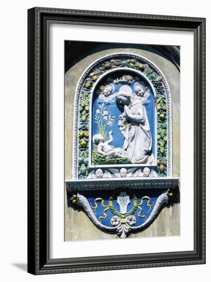 Madonna and Child, Painted Majolica, Asolo, Veneto, Italy-null-Framed Giclee Print